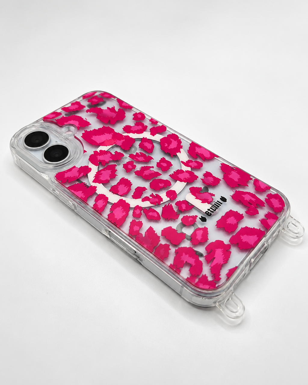 Set Clear Case + Leo Pink Clip-On MagSafe