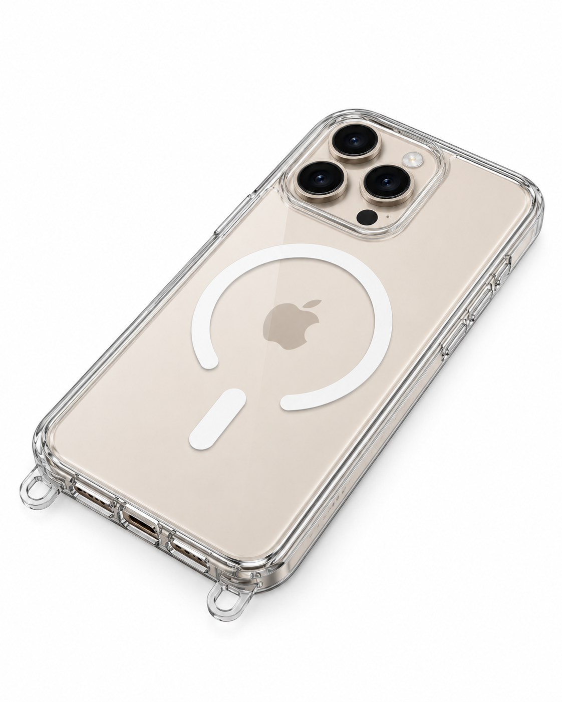 Clear Case Clip On Ready mit abnehmbaren Ösen MagSafe Transparent