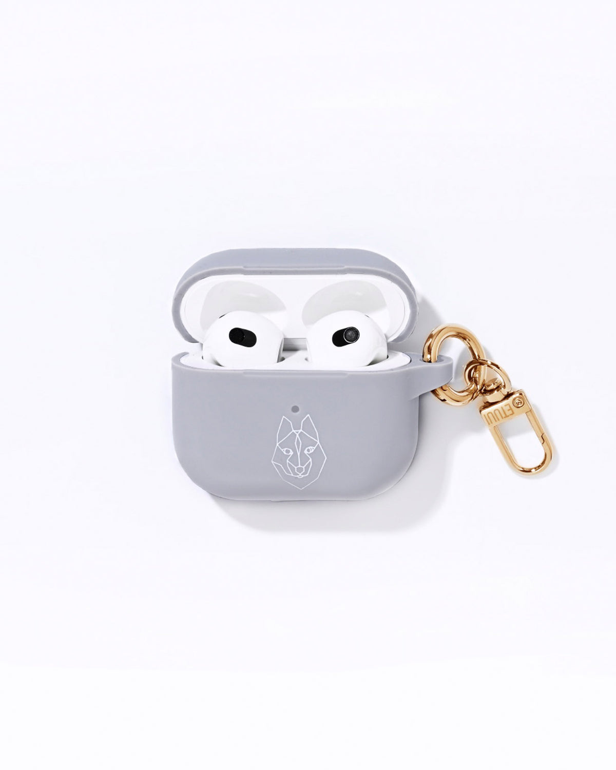 Silikon AirPod Case Hellgrau Gold