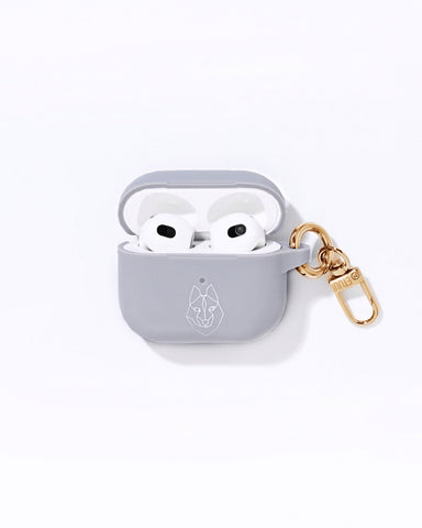 Silikon AirPod Case Hellgrau Gold