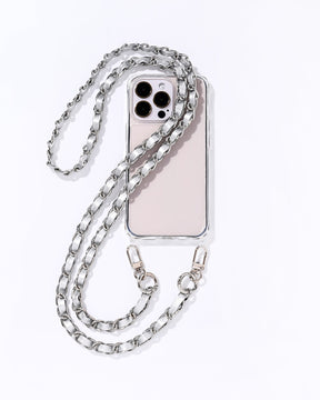 Set Clear Case & Audrey Chain lang Silber/Silber