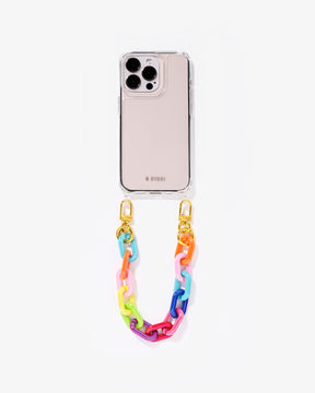 Set Clear Case and Candy Chain Rainbow Neon