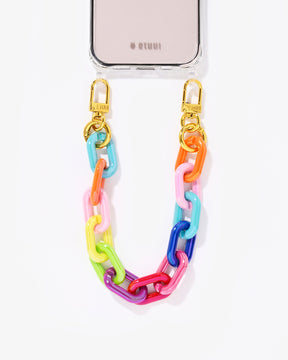 Set Clear Case and Candy Chain Rainbow Neon