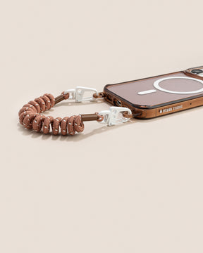 Retro Twist cell phone chain brown