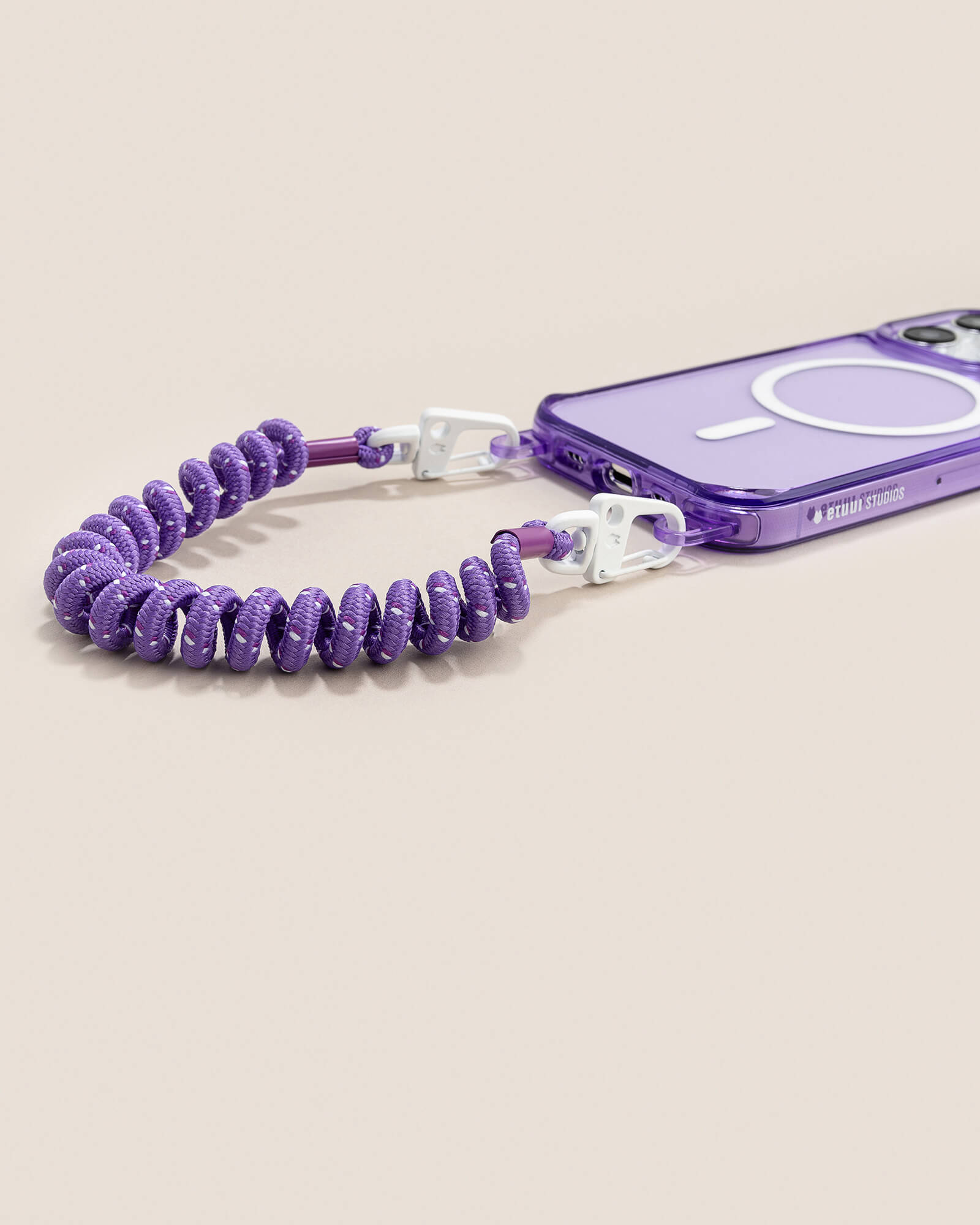 SET Clear Case Flex Purple & Retro Twist Cell Phone Chain Purple