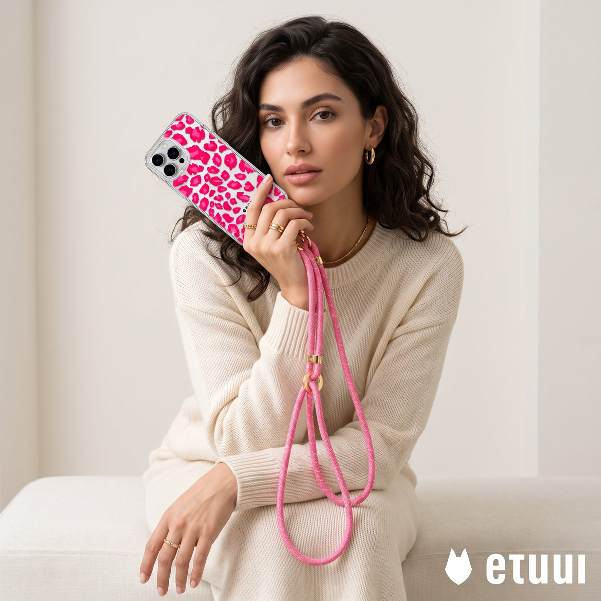 Clear Case + Leo Pink Clip-On | MagSafe