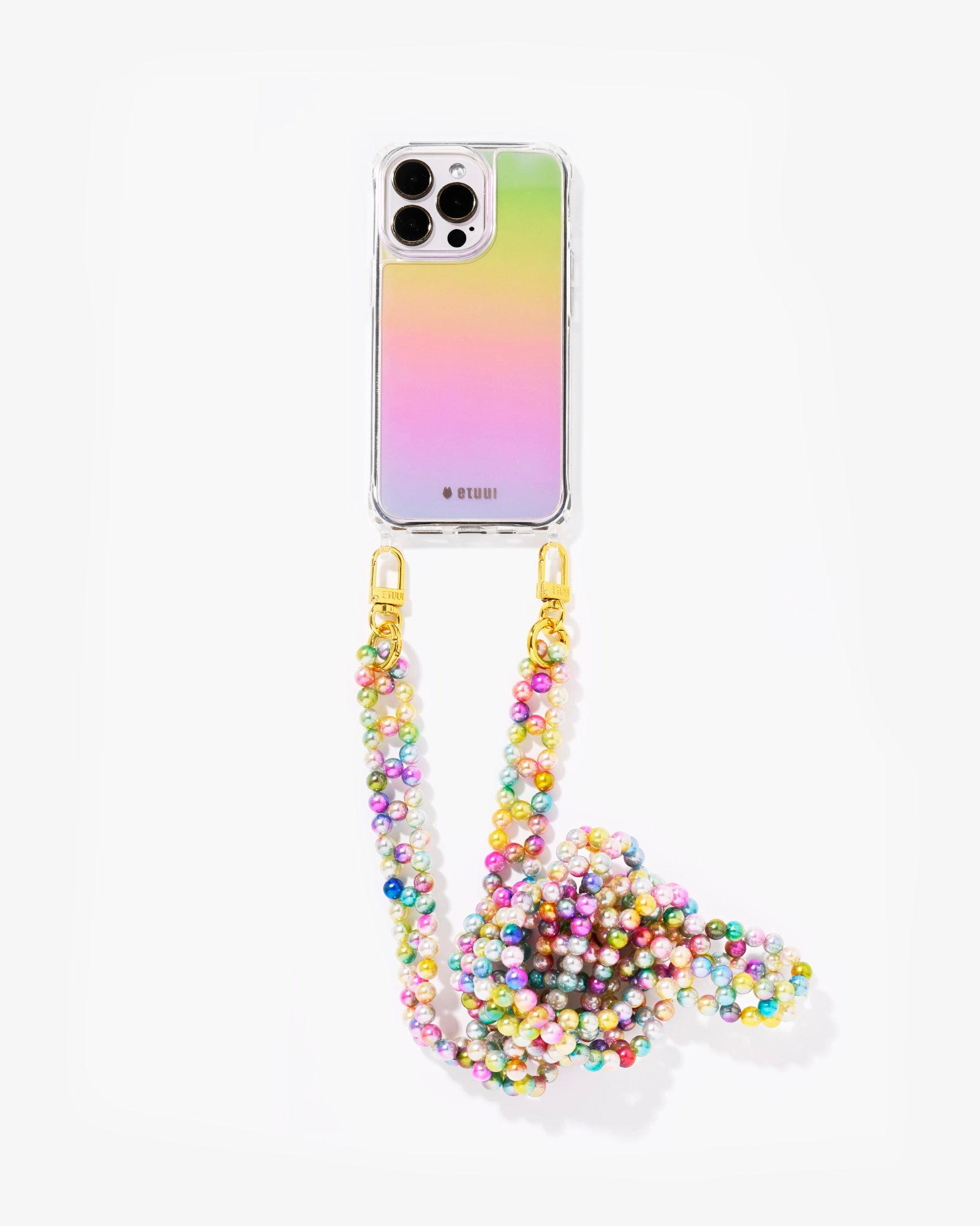 Set Clear Rainbow Case und Lametta Chain