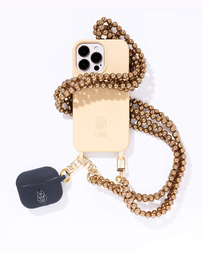 Silikon AirPod Case Dunkelgrau Gold