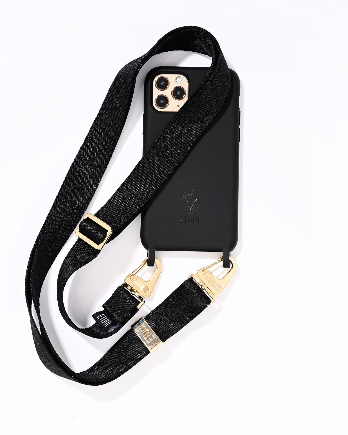 Chicago cell phone chain - Gold Black