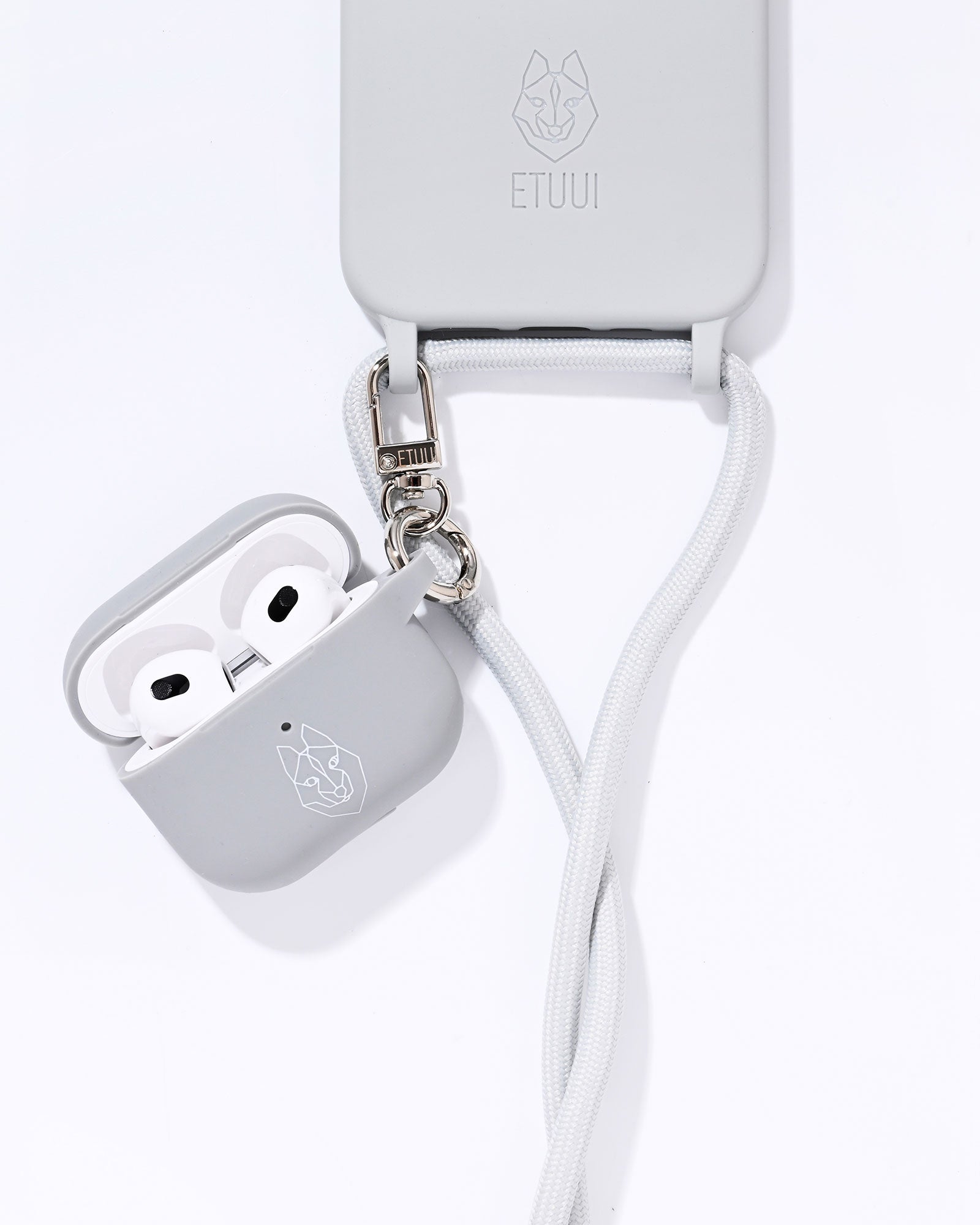 Silikon AirPod Case Hellgrau Silber