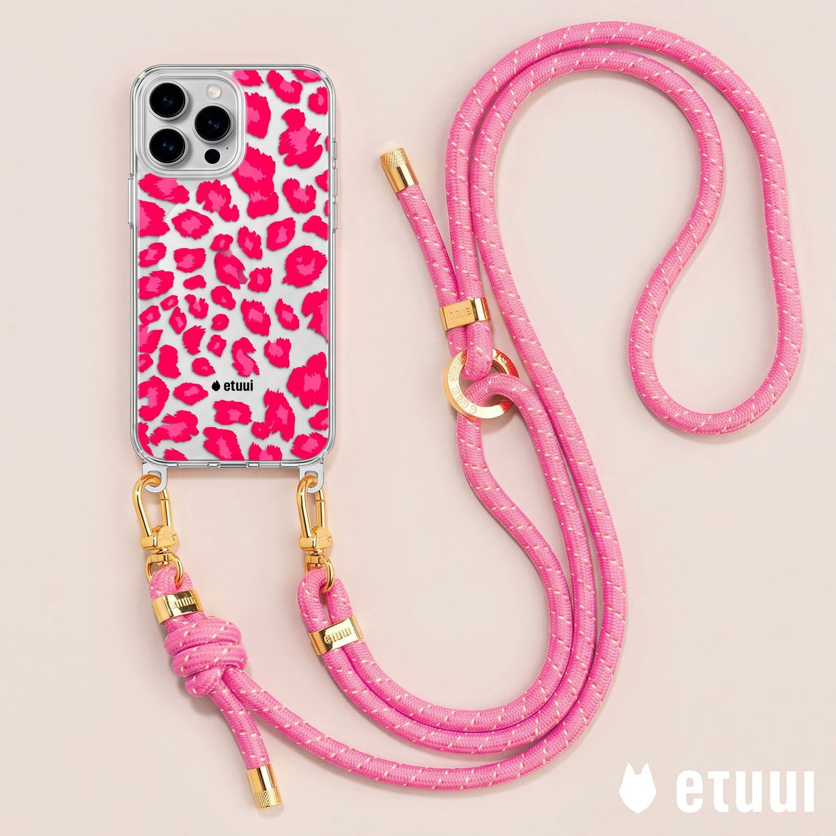 Clear Case + Leo Pink Clip-On | MagSafe